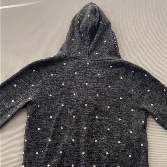 Girls Dark Grey polka-dot zip-up Hoodie - Picture 4 of 4